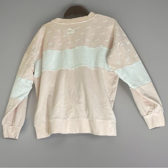 Puma Crew Neck Pink Pullover Sweatshirt Women’s Size Large Athleisure Sporty - Picture 2 of 7